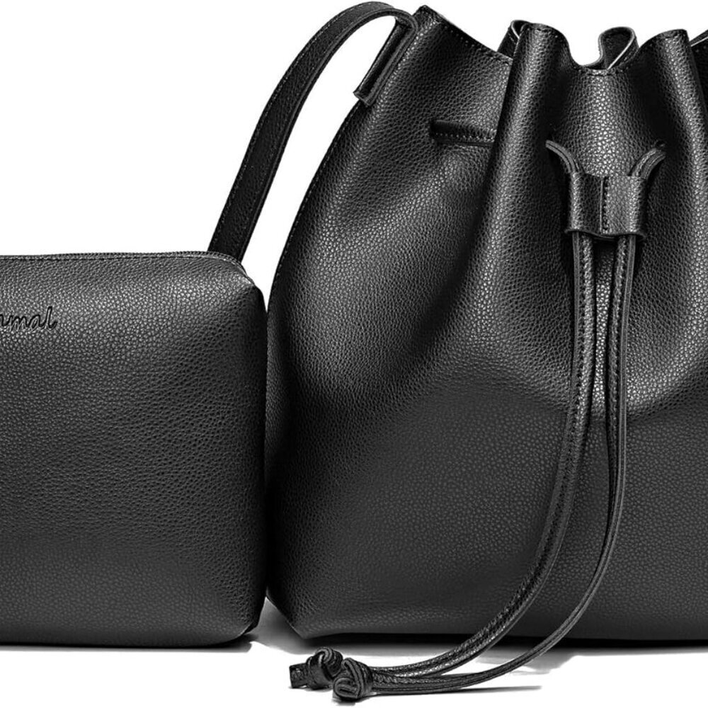 Women Bucket Bags PU Leather Small Crossbody Purses Cosmetic Sets